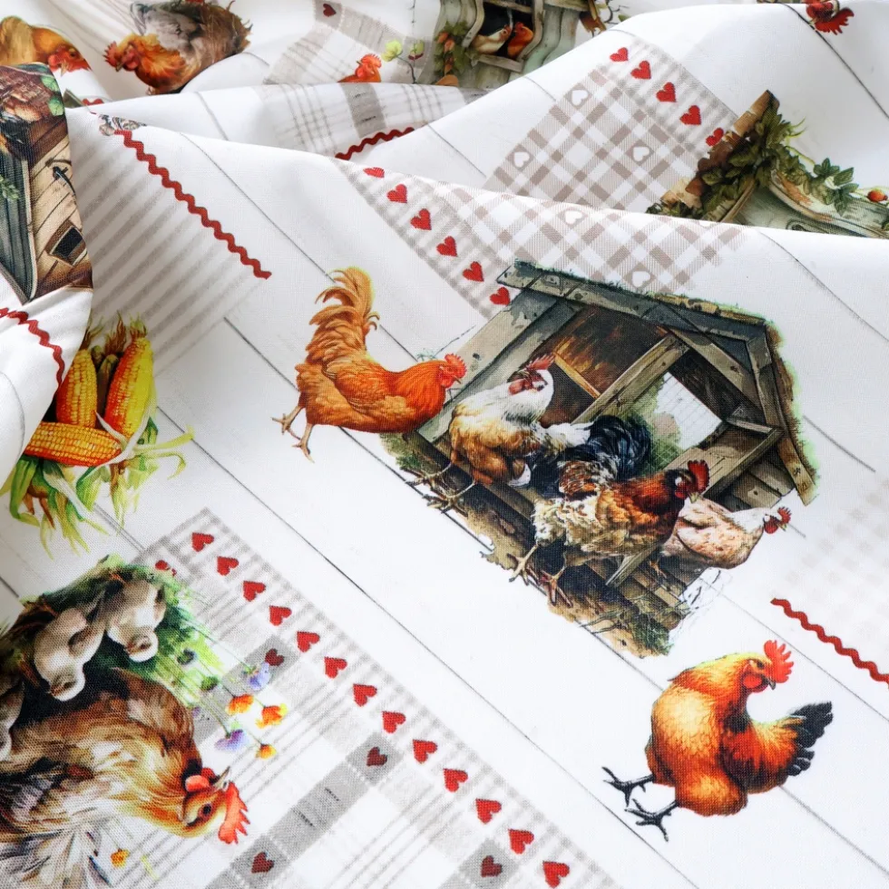 Tovaglia antimacchia Galline 150 x 150