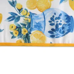Tovaglia Antimacchia Hydro Frutta Disegno 4 Limoni e Vasi blu 140 x 180