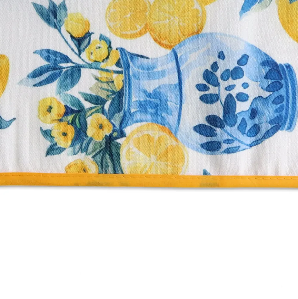 Tovaglia Antimacchia Hydro Frutta Disegno 4 Limoni e Vasi blu 140 x 180
