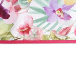 Tovaglia Antimacchia Hydro Flowers Disegno 4 Fiori viola rosa gialli 140 x 230