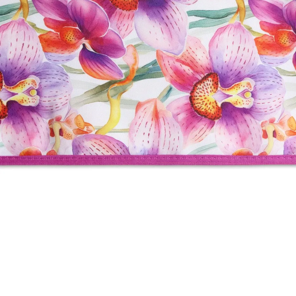 Tovaglia Antimacchia Hydro Flowers Disegno 3 Orchidee gialle rosa 140 x 180