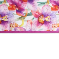 Tovaglia Antimacchia Hydro Flowers Disegno 3 Orchidee gialle rosa 140 x 140
