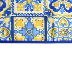 Tovaglia Antimacchia Hydro Maiolica Disegno 3 Blu Giallo 140 x 140