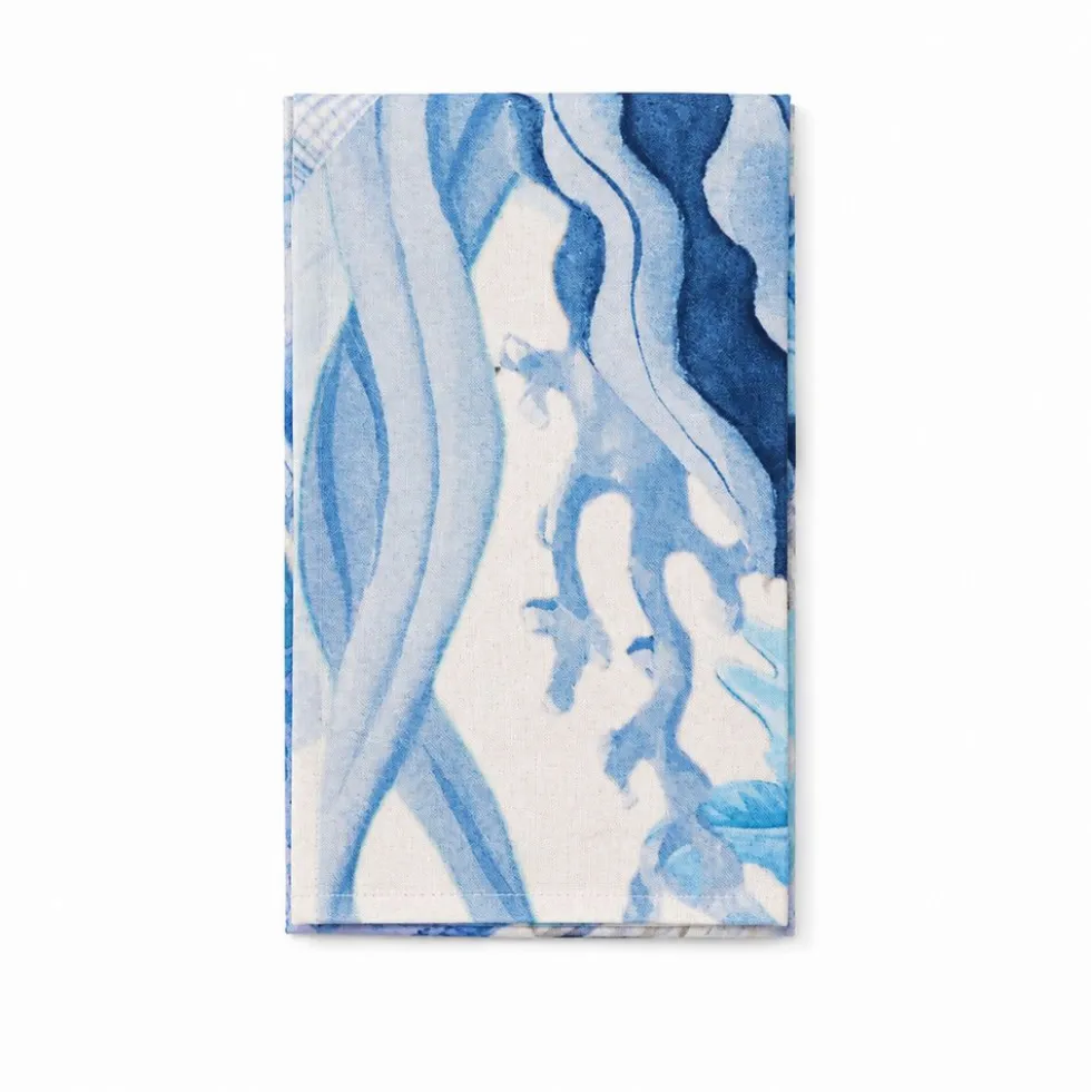 Tovaglia antimacchia Kiki Mare Stelle Conchiglie Alghe Azzurre 140x180