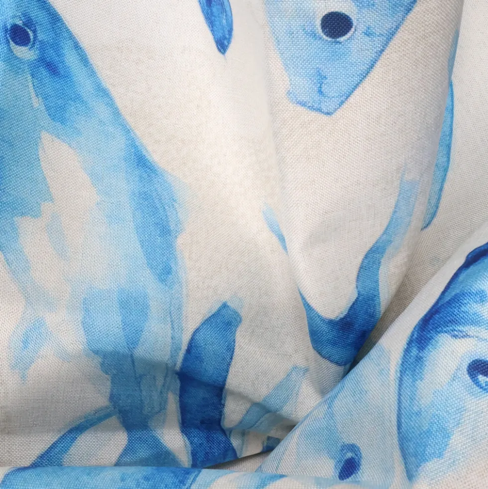 Tovaglia antimacchia Kiki Mare Pesci Azzurri Piccoli 140x320