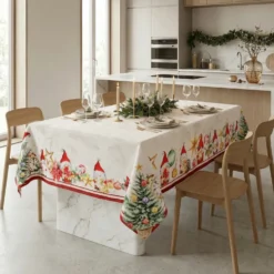 Tovaglia antimacchia Kiki XMAS Gnometti 140 x 180