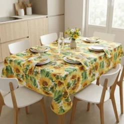 Tovaglia Antimacchia Splash Fiori di Prato Girasoli 140 x 300