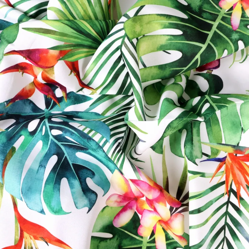 Tovaglia Antimacchia Splash Millefiori Tropicale Verde 140 x 180