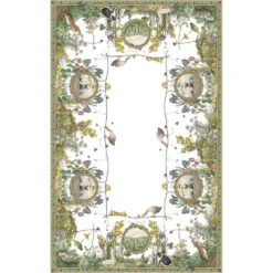 Tovaglia Tessitura Toscana Bunny Garden 100% Lino 170 x 170