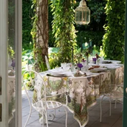 Tovaglia Tessitura Toscana Bunny Garden 100% Lino 160 x 230