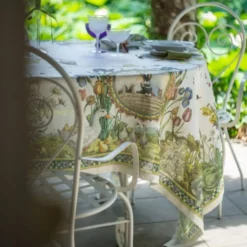 Tovaglia Tessitura Toscana Bunny Garden 100% Lino 160 x 230