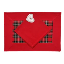 Tovaglietta Americana Check Tartan rosso