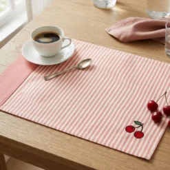 Tovaglietta Americana in Cotone Doubleface ricamo Ciliegia