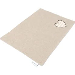 Tovaglietta Americana in Cotone Cuore Applicato Marrone Righe