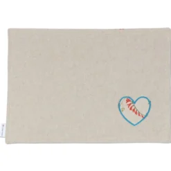 Tovaglietta Americana in Cotone Cuore Applicato Azzurro