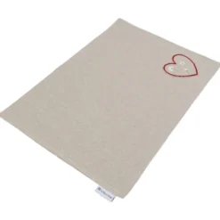 Tovaglietta Americana in Cotone Cuore Applicato Rosso Margherite