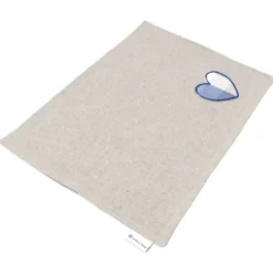 Tovaglietta Americana in Cotone Cuore Applicato Blu Navy