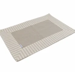 Tovaglietta Americana in Cotone Bordo Righe Tortora