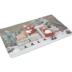 Tovaglietta Americana XMAS Happy Holidays in PVC Statuette Innevate