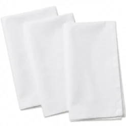 Tovagliolo su misura 100% Cotone Panama Cavalieri Bianco
