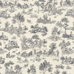 Tovagliolo su misura Toile de Jouy Blu fondo Panna