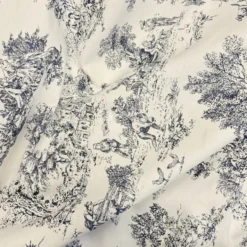 Tovagliolo su misura Toile de Jouy Blu fondo Panna
