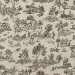 Tovagliolo su misura Toile de Jouy Tortora fondo Panna