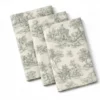 Tovagliolo su misura Toile de Jouy Salvia fondo Panna