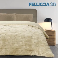 Trapunta Coperta ecopelliccia 3D Zelda Crema 260 x 260