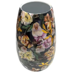 Vaso in Metallo decorato Nero 18 x 18 x 30 H. cm