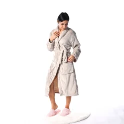 Vestaglia Abbraccio rasocashmere Tortora